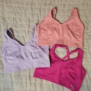 Puma Women's Sports Bra Set - Pink, Purple, and Fuchsia